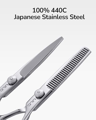 ULG Hair Thinning Scissors, Thinning Shear for Hair Cutting 6.5 inch Right-Hand Barber Scissors Salon Texturizing Shears Made of Japanese Stainless Steel, Silver - Image 4