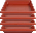Square Plant Saucer 6 Inch 4 Pack 8 10 12 14 16 18 20 inch Plant Drip Trays, Plant Trays For Pots, Plant Saucers for Indoors and Outdoors, No Holes, Water Catcher Tray for Flower pots (Terracotta) by Unknown