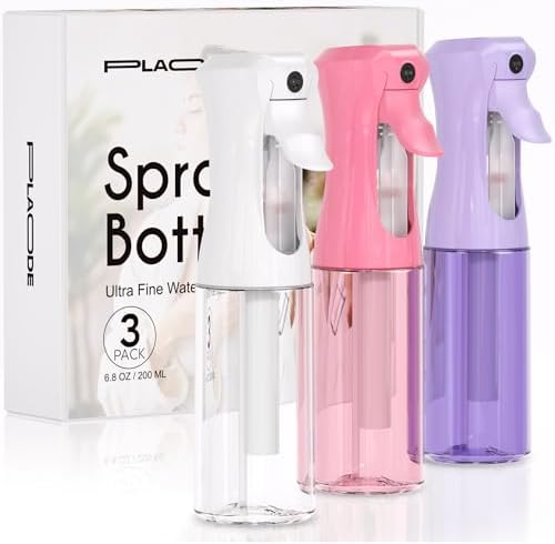 3 Pack Continuous Spray Bottle for Hair, 6.8 OZ Ultra Fine Mister Sprayer by Unknown