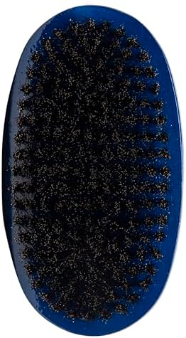 Diane Men’s Prestige 100% Soft Boar Bristle Curved Military Wave Brush for Styling and Wave Maintenance, Perfect for Short Cuts, Fades, and Fine, Wavy or Curly Hair, Blue by Diane
