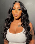 BEEOS 250% Density Body Wave HD Lace Wig 13x6 Ultra-fitted Cap Structure Pre-Plucked 0.10mm Ultra-thin Skinlike Real HD Lace Frontal Wigs Human Hair Bleached Knots 26 Inch by BEEOS
