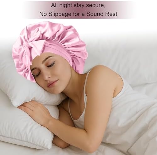 Silk Bonnet for Sleeping Women Satin Cap Reduce Frizz & Hair Breakage - Image 2