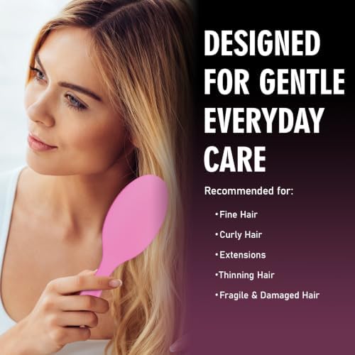 EAGLE FORTRESS Boar Bristle Hair Brush for Fine Hair & Extensions, Purple - Image 2