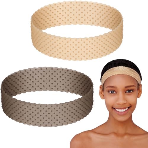 WILLBOND 2 Pcs Silicone Wig Grip Band, Dark Brown,Black, M by Willbond+Technology+Limited