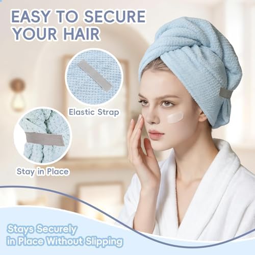 Large Microfiber Hair Towel for Women, Super Soft Absorbent Quick - Image 2