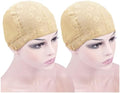 2 Pcs Double Lace Wig Caps with Adjustable Straps Swiss Lace Hairnet on the Back for Making Wig (Blonde M) by YTBYT