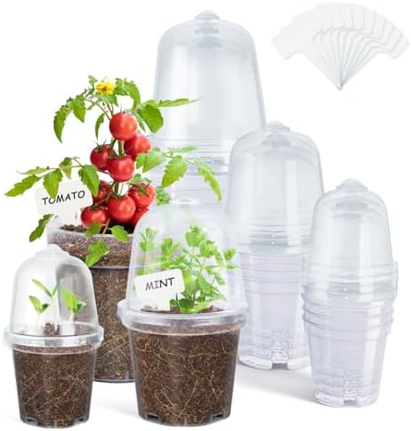 homenote 3/4/5 Inch Clear Nursery Pots with Domes for Propagation (15 Pcs) by HOMENOTE