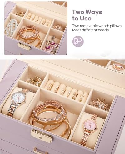 Homde Large Jewelry Box for Women: 5-Layer Organizer with Lock for Dresser - Image 4