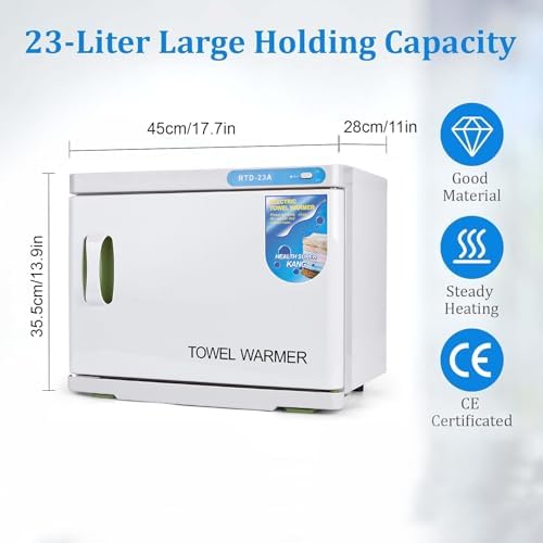 Hot Towel Cabinet 23L, Hot Towel Warmer Cabinet, Extra Large Capacity Heater for Spa, Massage, Salon, Home Use (White 23L) - Image 4