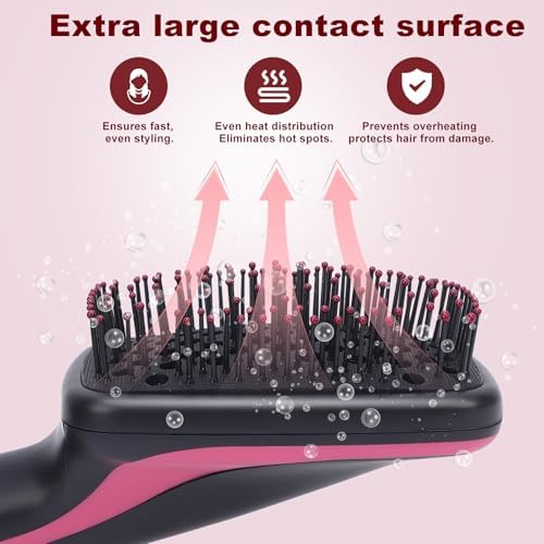 Sonew 2 In 1 Hair Dryer Brush & Straightener Blow Dryer Brush with Negative Ions Detangles & Smooths Hair Reduces Frizz & Static Styler - Image 6