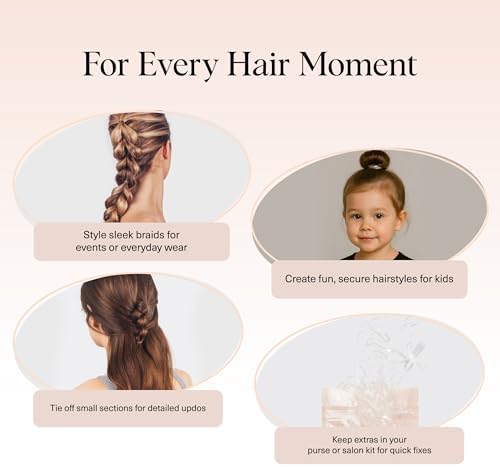 Kitsch Hair Ties No Damage for Kids, Teens and Women - Clear, 500pcs - Image 6