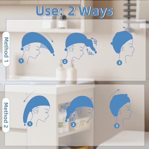 Amrules Hair Towel Wrap, 4 Packs Turbans for Wet Hair, 9.8" x 25.6" - Image 5