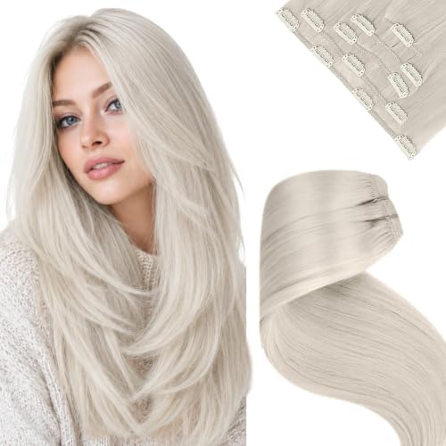 LaaVoo Clip In Hair Extensions, Straight Soft Hair, 20 Inch 5Pcs 80g by LaaVoo
