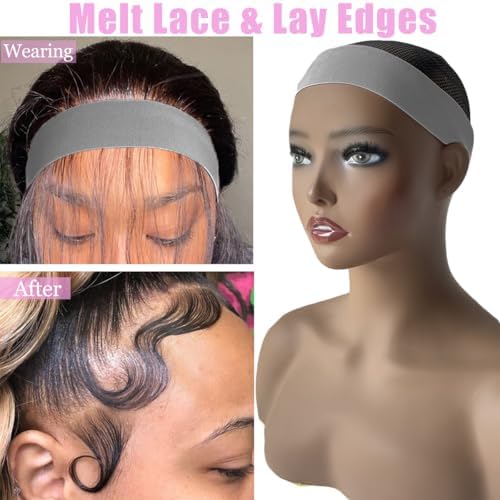 Elastic Bands for Wig 4 Pcs Set Wig Band Lace Melting Edge Wrap Lay Edges - Image 3