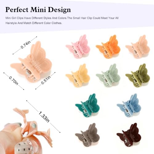 Mini Butterfly Hair Clips, Y2K 90s 50pcs Hair Accessories (Dark Morandi) - Image 3