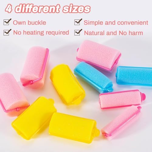 MAQIHAN 36PCS Foam Hair Rollers -Sponge Rollers for Hair Curling Mix Size - Image 4
