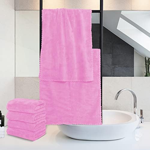 MOONQUEEN 6 Pack Premium Hand Towels - Quick Drying - Microfiber Coral Velvet Highly Absorbent Towels - Multipurpose Use as Hotel, Bathroom, Shower, Spa, Hand Towel 16 x 28 inches (Frozen Berry) - Image 3