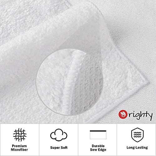 Orighty 12-Pack White Hand Towels - Quick Drying & Absorbent Microfiber Gym Towels 16x28 inches - Lightweight & Thin White Yoga Towels - Multi-Purpose Camping Towels for SPA, Hotel & Bathroom - Image 2