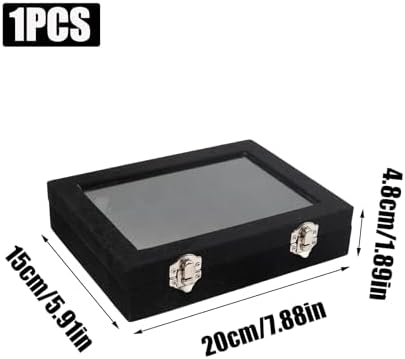 24 Grid Jewelry Box, Ring Display Organiser Box, Black - Image 2