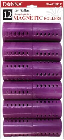 DONNA Rollers 1.75” – 12-Pack Plastic Hair Rollers for Heatless Styling, Large Snap-On Curlers for Smooth Curls & Volume, Reusable Clip-Style Rollers for Women, Durable Salon Hair Rollers, Purple - Image 2