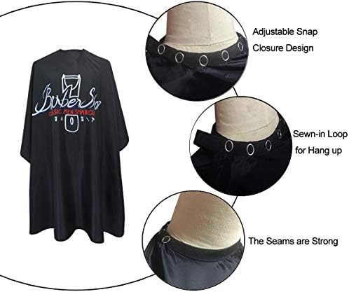 Pelocapa Barber Cape for Men, Haircut Cape with Snaps, Professional Salon Cutting Cape, Large Waterproof Hairdressing Cape Gown Apron for Hairstylist- 63”× 56”(Barbershop Pattern) - Image 4