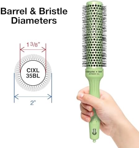 Olivia Garden Ceramic + Ion Speed XL - Extra-Long Round Thermal Hair Brush - Not Electrical - Professional Blowout Brush for Normal to Thick Hair - Image 2