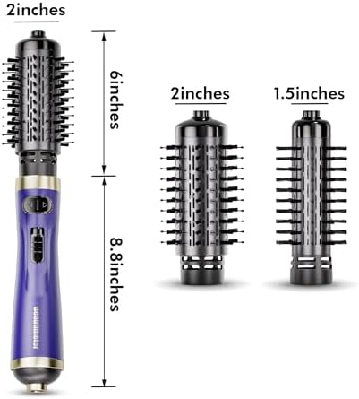 Beautimeter Hair Dryer Brush, Rotating Blow Dryer Brush with 2-Inch and 1.5-Inch Brushes, 3 in 1 Hot Air Styler and Rotating Brush, Hair Dryer Brush Blow Dryer Brush in One (Purple) - Image 6