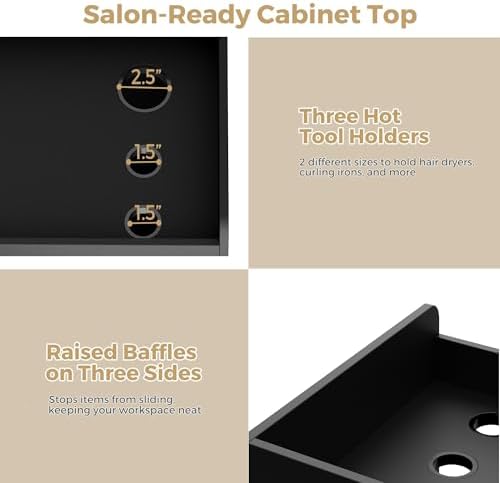Salon Station, Free Standing Barber Cabinet for Hair Styling - Image 5
