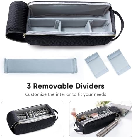 Large Hair Tools Travel Bag Compatible with Shark FlexStyle, Revlon & Dyson | Hair Dryer Brush Organizer, Flat Iron, Curling Iron, Makeup & Cosmetic Bag for Travel Essentials - Image 3