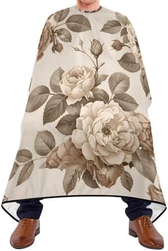 ALAZA Retro Style Rose Floral Barber Cape for Men Women, Waterproof Haircut Apron Beard Shaving Bib Hair Cutting Cloth 55 x 65 Inch - Image 2