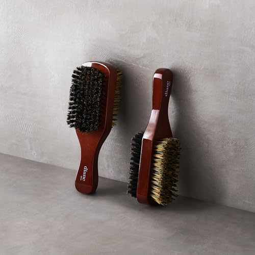 Diane Premium 100% Boar Bristle 2-Sided Club Brush for Men, Wood Handle - Image 3