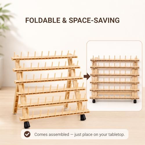 60-Peg Braiding Hair Rack, Foldable Hair Extension Holder, Natural Beige - Image 7