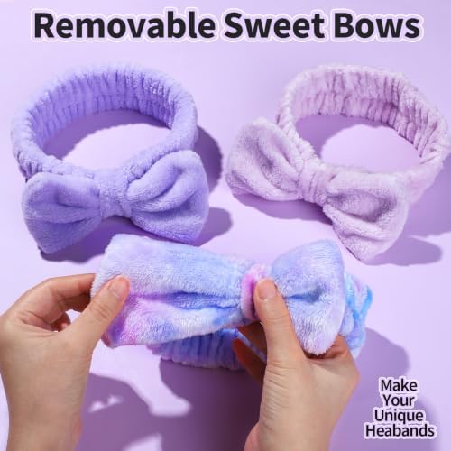 LEOBRO Purple Spa Headbands, Makeup & Skincare Headbands for Washing Face - Image 5
