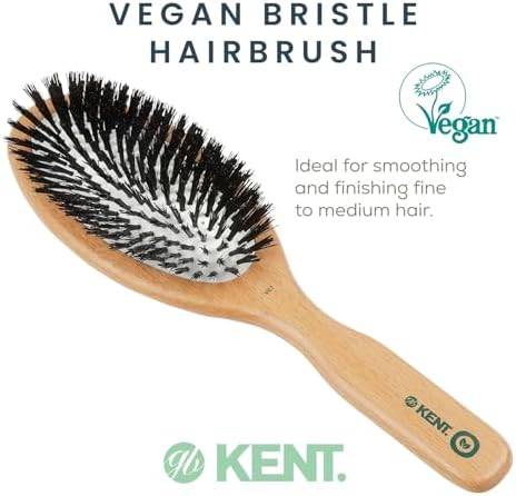 Kent V07 Vegan Boar Bristle Hair Brush, Large Organic Hair Brush for Smoothing and Boosting Shine, Eco Friendly Paddle Brush Ideal for All Hair Types - Image 3