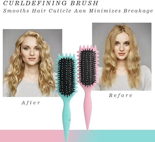 Curly Hair Brush, 2025 Curly Hair Products Curl Defining Brush, Bounce Defining Hair Shaping for Women Men,Green - Image 5