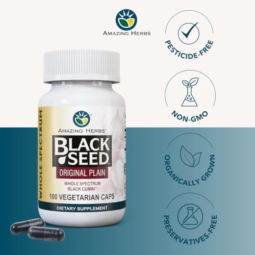 Amazing Herbs Whole Spectrum Black Seed Oil Capsules - 100 Count, 475mg - Image 4