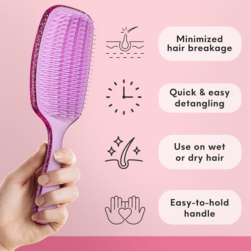 Lily England Detangler Hair Brush for Women for Curly Wet & Dry, Purple - Image 3