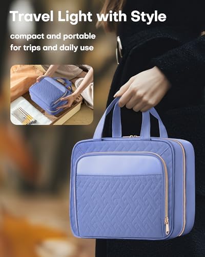 HOTOR Hanging Travel Toiletry Bag Women Men, Aegean-Blue, Large - Image 6