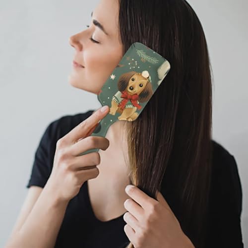 Hair Curler Brush Dog Christmas Candy Detangling Hair Brush for All Hair Types,Hair Straightener Brush Wet and Dry Hair for Adults and Hair Brush for Women - Image 7