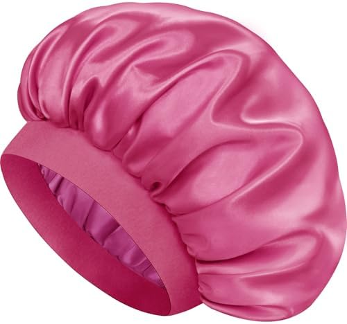 Satin Silk Bonnet for Hair, Double Layer Sleep Cap for Men & Women by Doitory