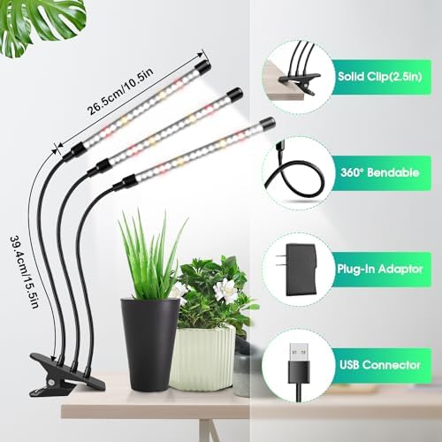Grow Lights for Indoor Plants with Clip, Full Spectrum 6000K - Image 6