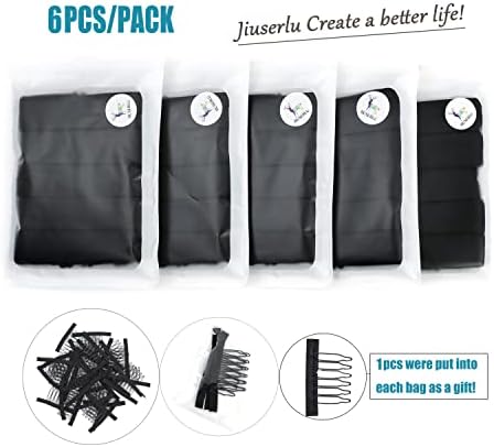 Adjustable Straps For Wigs And Making Wigs，Adjustable Wig Bands (Black, 1‘’ x 6pcs) - Image 2