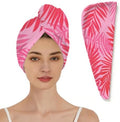 Hair Towels(Pink Tropical Branches Leaves) by JXDXHCW