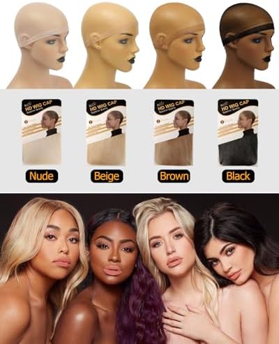 BEEOS Black HD Wig Cap for Women, 12 PCS Sheer Wig Caps for Lace Front Wigs - Image 6