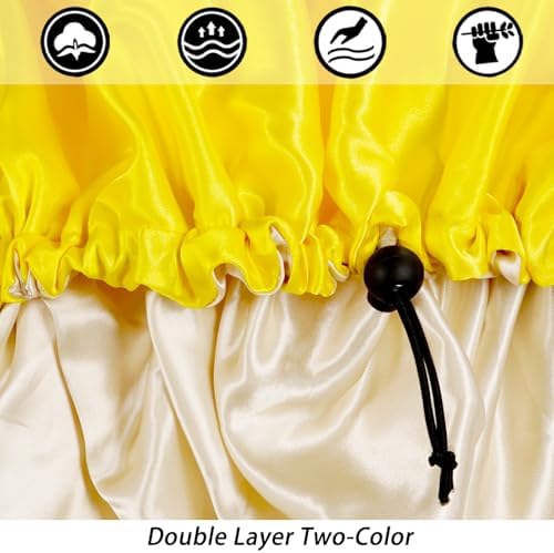 Edoneery Satin Bonnet for Sleeping Women, Double Layer Adjustable Sleep Cap - Image 2