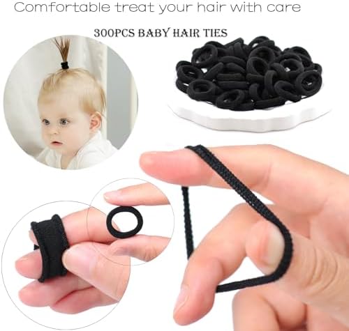 300PCS Baby Hair Ties for Girls,Soft Cotton Seamless Hair Bands - Image 3