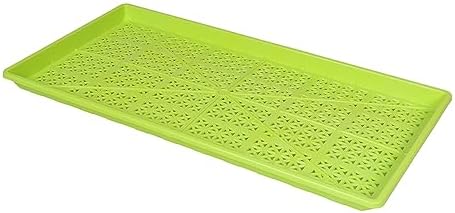 SUNPACK 10" x 20" Heavy Duty Mesh Plastic Seed Starting Tray, Lime Green, 1" - Ensures Water Drainage and Aeration, Perfect for Greenhouses or Indoor Gardening by SUNPACK
