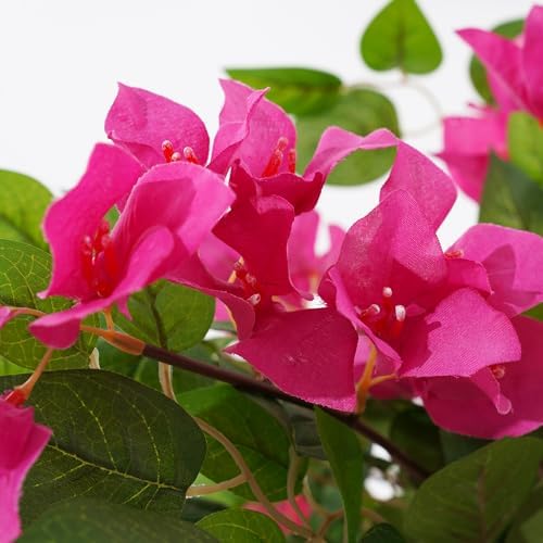 4FT Artificial Bougainvillea Tree, Tall Faux Bougainvillea Plant with Vibrant Pink Flowers, Large Potted Fake Tree for Indoor Living Room, Office, Patio, Porch, and Garden Decoration - Image 2