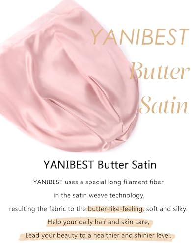 YANIBEST Slouchy Beanie Hat Satin Lined Sleep Cap Chemo Headwear Caps Pink - Image 4