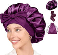 Womens Hair Bonnets Satin Bonnet for Sleeping Silk Bonnets Curly Hairs Braids Silky Sleep Caps with Long Soft Tie Band by WJingYiJia